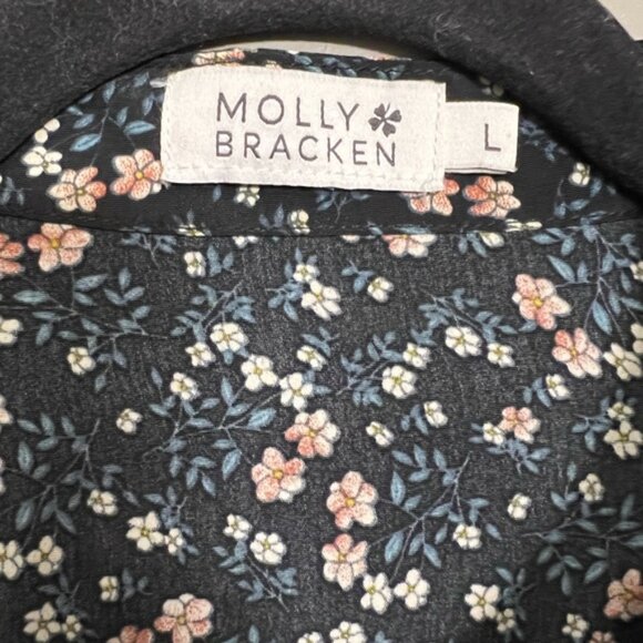 EUC Molly Bracken Floral Ruffle Top Size Large - Picture 2 of 3